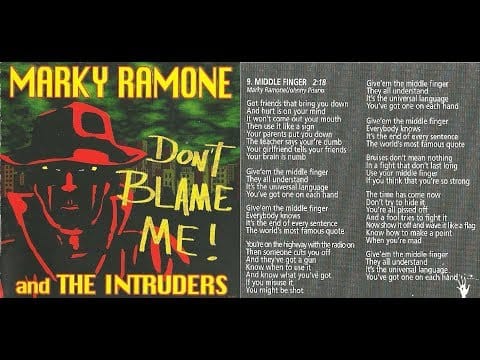 Marky Ramone And The Intruders — Marky Ramone And The Intruders - Middle Finger | Lyrics & Subtítulos en Español