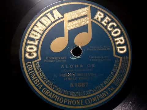 Prince's Orchestra — Pringe's Orchestra and Female Chorus ♪Aloha Oe♪ 78rpm record , HMV 102 phonograph