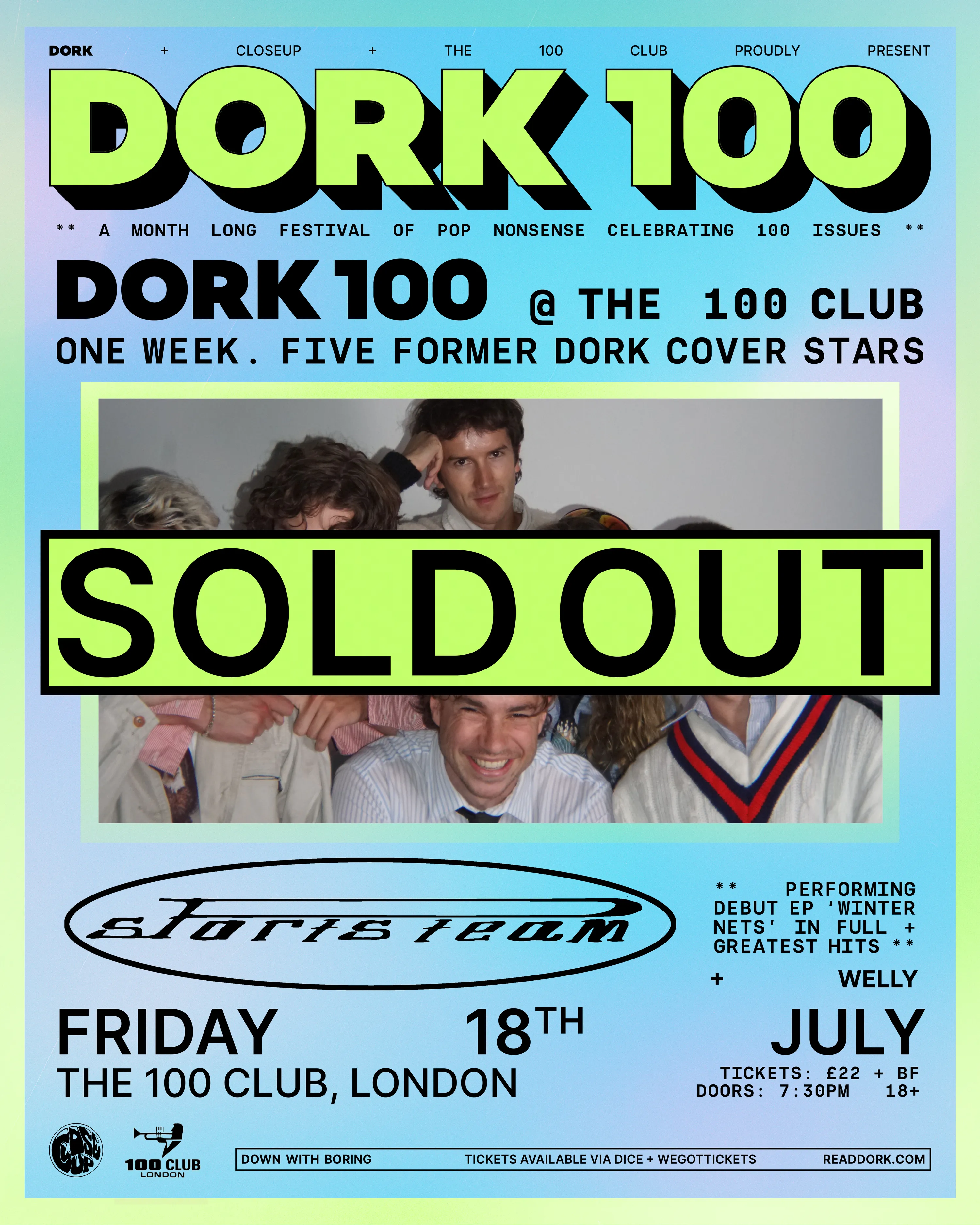 Dork 100: Sports Team @ The 100 Club, London