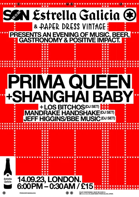 Prima Queen and Shanghai Baby are set to dazzle at the next SON Estrella Galicia x Paper Dress Vintage night