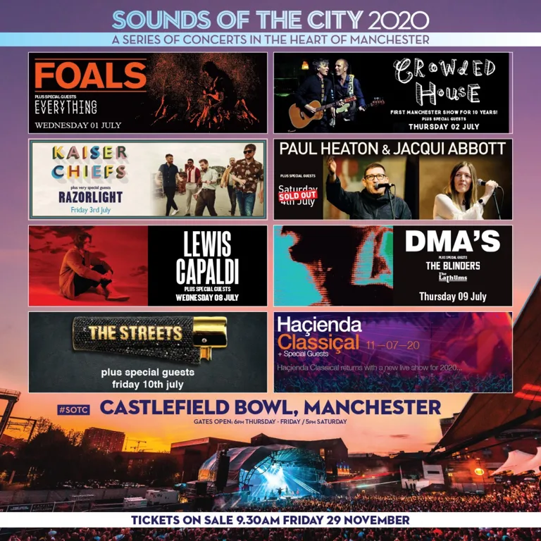 Sounds of the City has confirmed all of next year's headliners