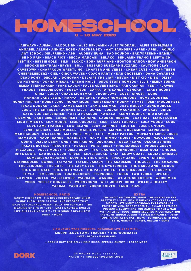 Homeschool kicks off tomorrow - the running times are out, plus the final wave of acts