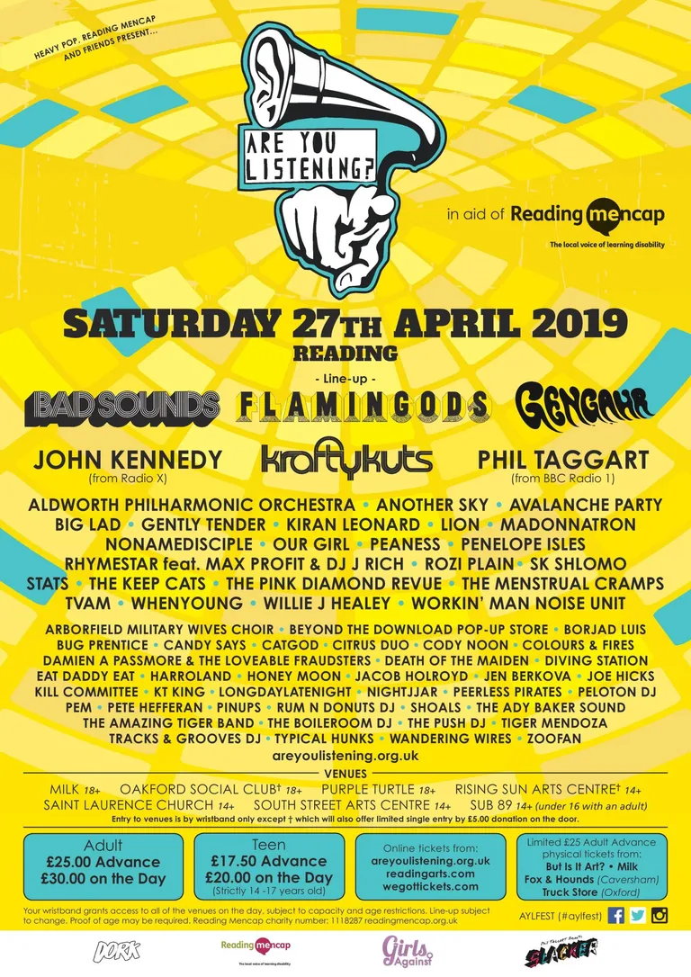 Whenyoung, Kiran Leonard and Another Sky lead the way in the final line-up reveal for Reading's Are You Listening? Festival