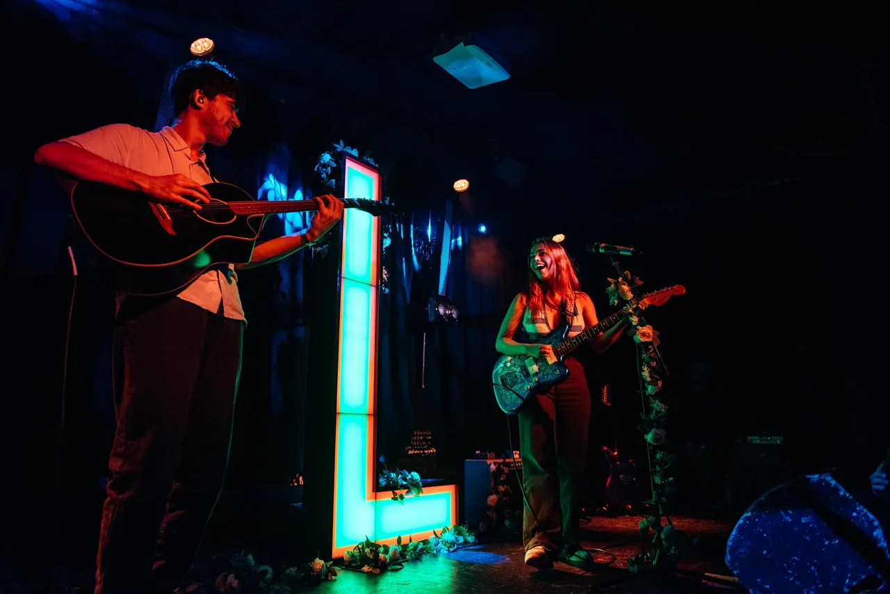 L Devine and Abbie Ozard celebrate the most wonderful time of the year at the Dork's Night Out Christmas Party