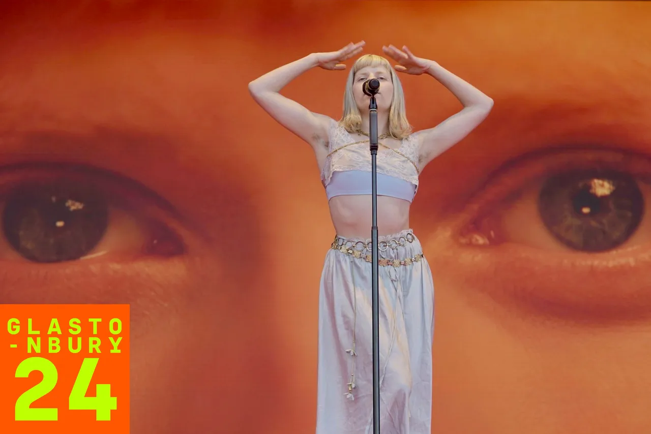 AURORA speaks up on the Park Stage at Glastonbury 2024