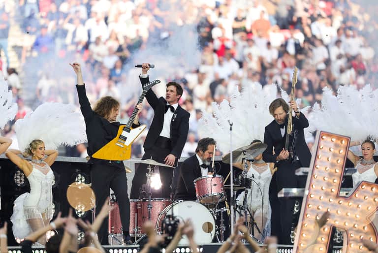 The Killers kicked off the Champions League Final with a stadium show in Budapest