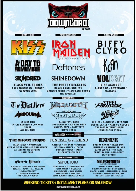 Yonaka, Kid Brunswick, Bimini, Skindred and more have joined the line-up for Download Festival 2022