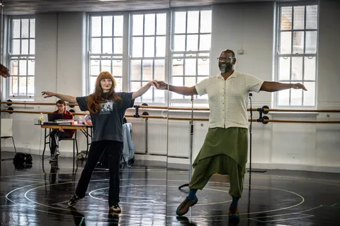 First-look images have been released of Nicola Roberts in Hadestown rehearsals at London's Lyric Theatre