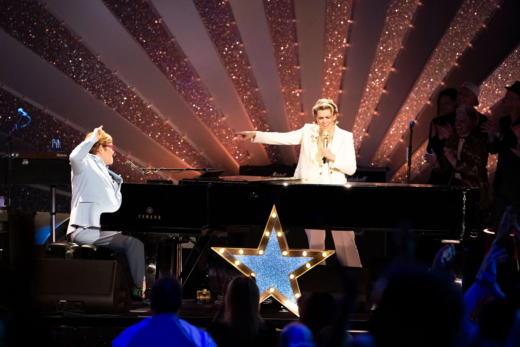 Elton John and Brandi Carlile previewed their new album at a special London Palladium show