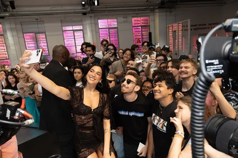Dua Lipa surprised fans at her London pop-up store ahead of this week's Wembley shows