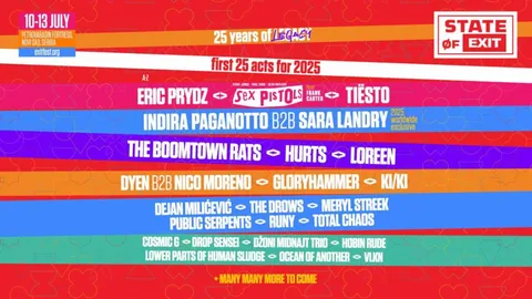 Sex Pistols and Tiësto lead Exit Festival's 25th anniversary lineup in Serbia