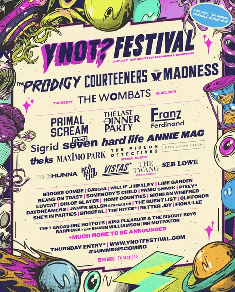The Prodigy, Courteeners and Madness are going to headline Y Not Festival 2025